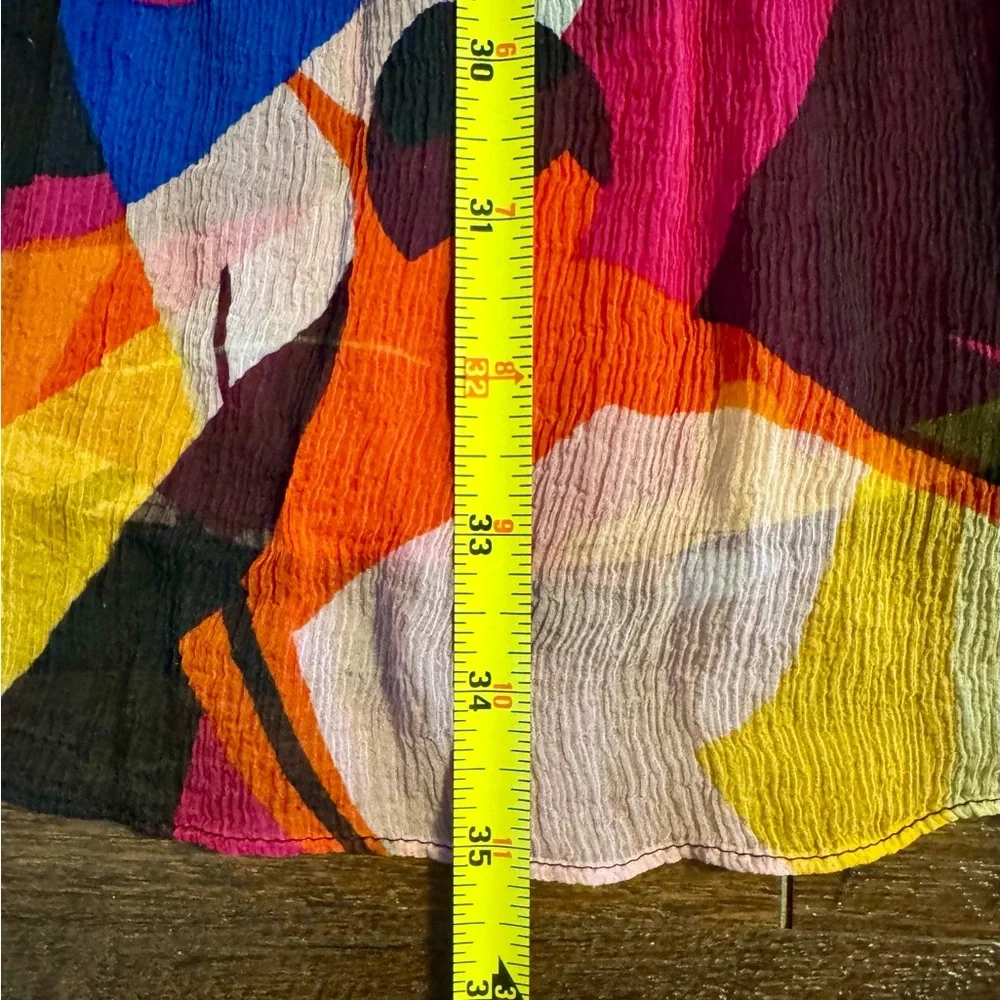 Diane Von Furstenberg silk abstract art sleeveless a line flowy dress size 0